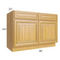 RTA Glazed Praline 48" Base Cabinet with 2 Decorative End Panels