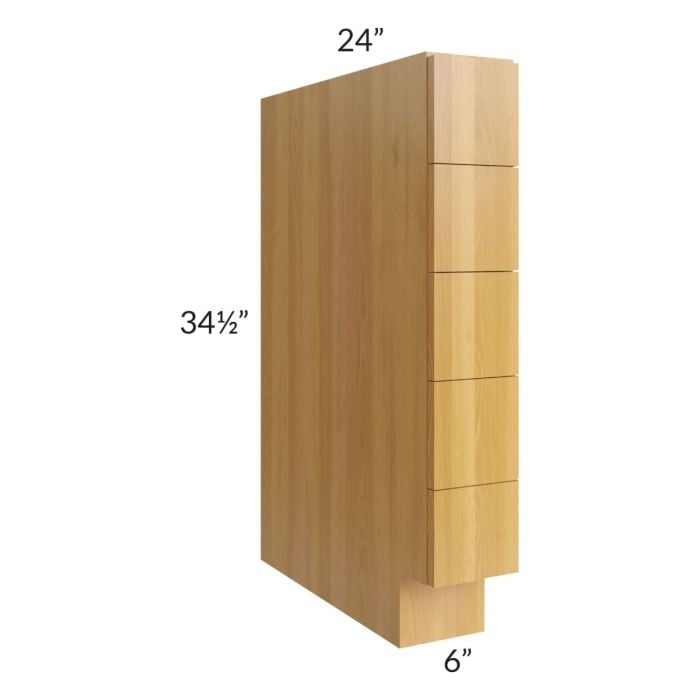 RTA Glazed Praline 6" Base Spice Drawer Cabinet with 1 Decorative End Panel
