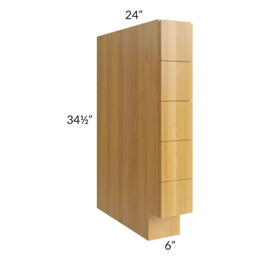 RTA Glazed Praline 6" Base Spice Drawer Cabinet with 2 Decorative End Panels