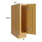 RTA Glazed Praline 9" Full Height Door Tray Base Cabinet - Left Hinged