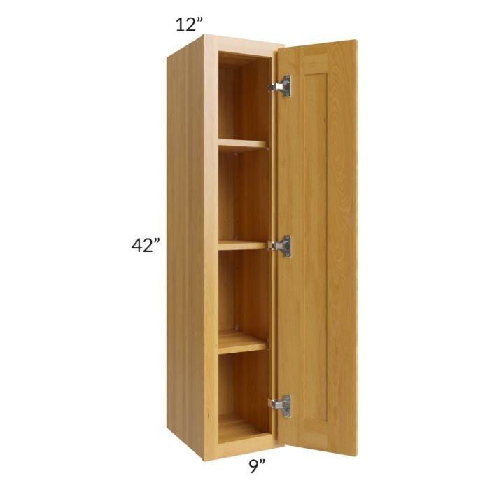 RTA Glazed Praline 9" x 42" Wall Cabinet with 2 Decorative End Panels