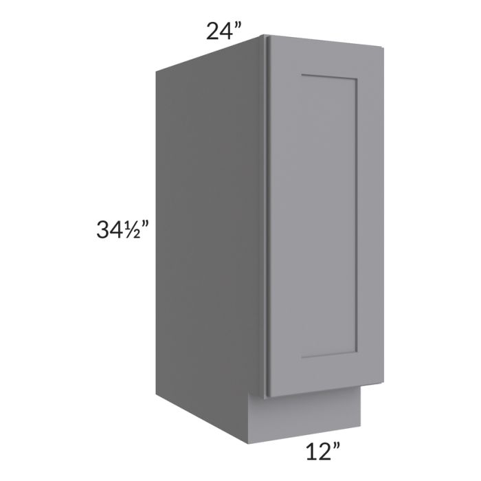 RTA Graphite Grey Shaker 12" Full Height Door Base Cabinet with 1 Decorative End Panel