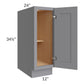 RTA Graphite Grey Shaker 12" Full Height Door Base Cabinet with 2 Decorative End Panels
