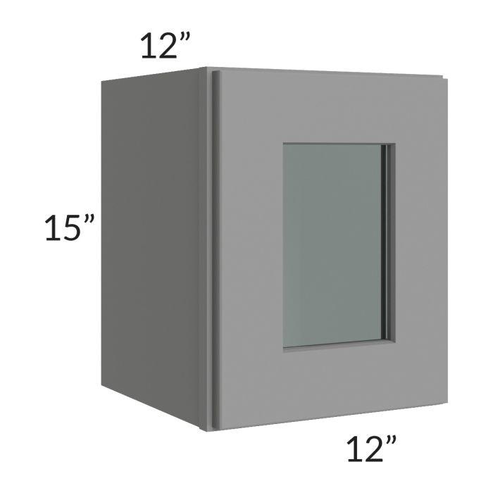 RTA Graphite Grey Shaker 12" x 15" Decorative Wall Cabinet with 2 Decorative End Panels