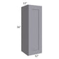 RTA Graphite Grey Shaker 12" x 36" Wall Cabinet with 1 Decorative End Panel