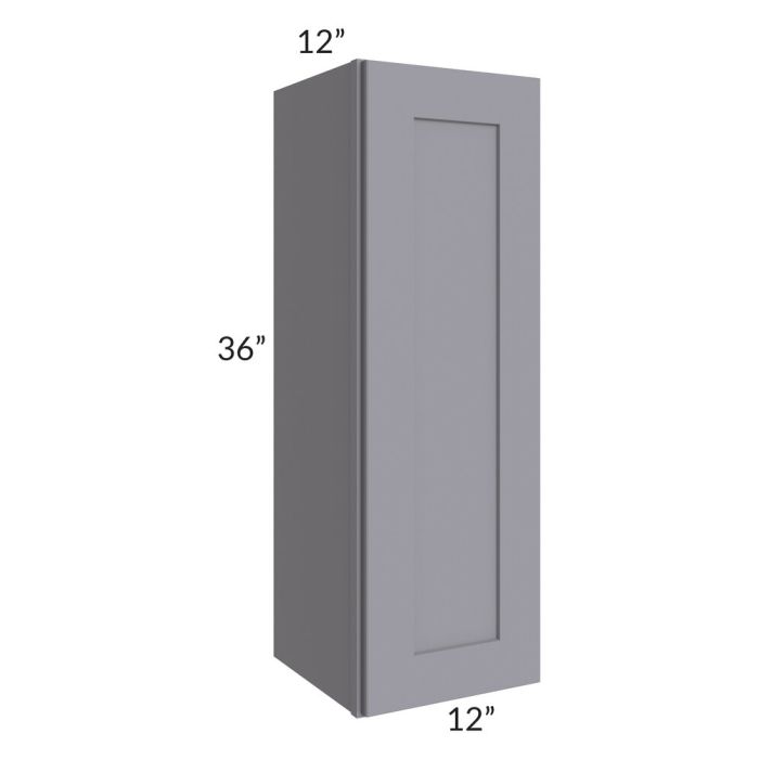 RTA Graphite Grey Shaker 12" x 36" Wall Cabinet with 1 Decorative End Panel