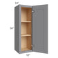 RTA Graphite Grey Shaker 12" x 36" Wall Cabinet with 1 Decorative End Panel