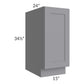 RTA Graphite Grey Shaker 15" Full Height Door Base Cabinet with 2 Decorative End Panels