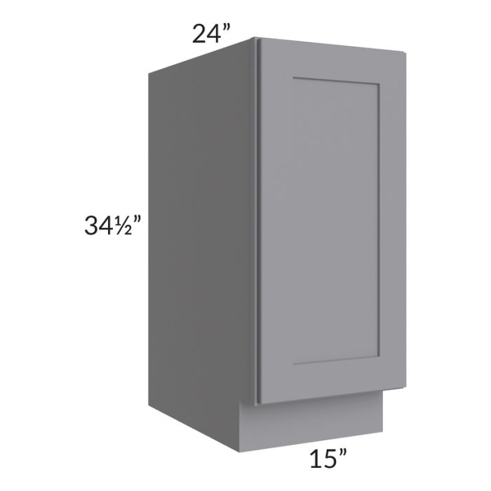 RTA Graphite Grey Shaker 15" Full Height Door Base Cabinet with 2 Decorative End Panels