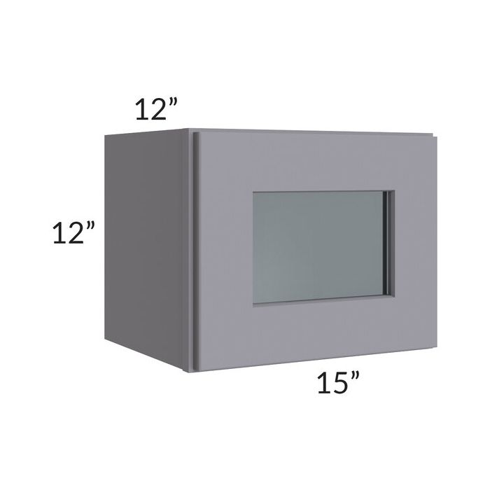 RTA Graphite Grey Shaker 15" x 12" Decorative Wall Cabinet with 2 Decorative End Panels