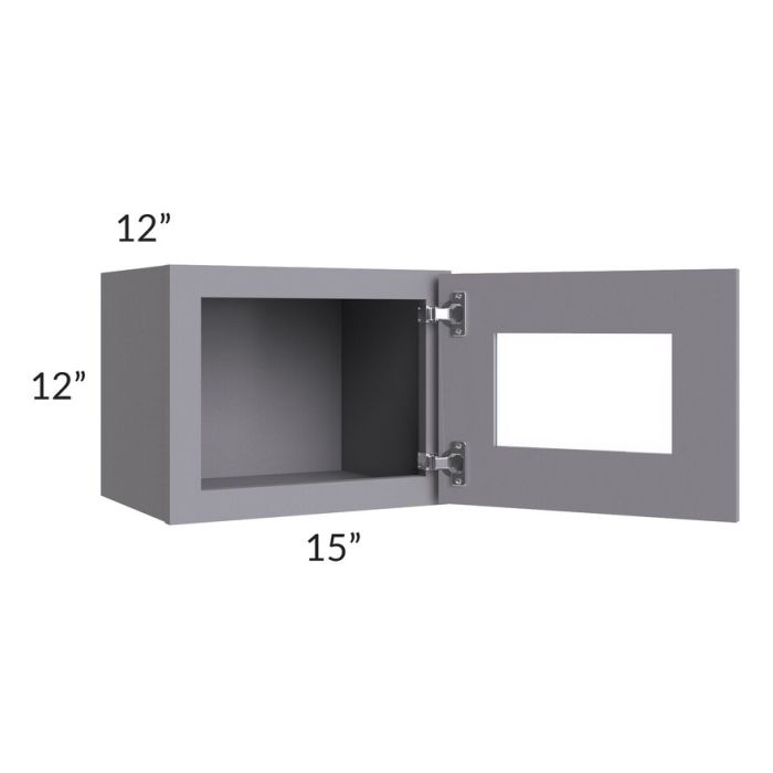 RTA Graphite Grey Shaker 15" x 12" Decorative Wall Cabinet with 2 Decorative End Panels