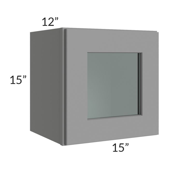 RTA Graphite Grey Shaker 15" x 15" Decorative Wall Cabinet with 2 Decorative End Panels