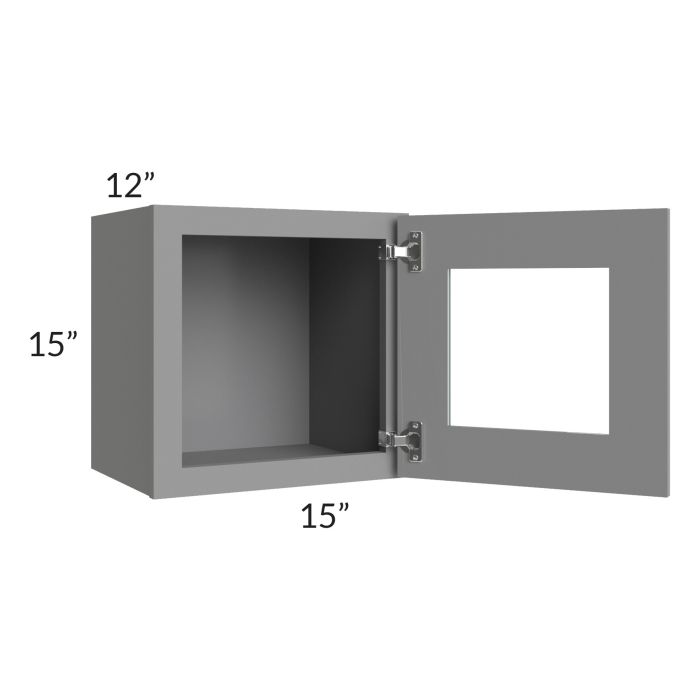 RTA Graphite Grey Shaker 15" x 15" Decorative Wall Cabinet with 2 Decorative End Panels