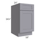 RTA Graphite Grey Shaker 18" Base Cabinet with 2 Roll Out Trays and Tray Divider Kit