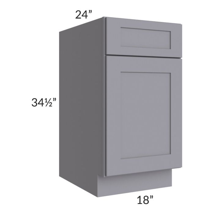 RTA Graphite Grey Shaker 18" Base Cabinet with 2 Roll Out Trays and Tray Divider Kit