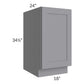 RTA Graphite Grey Shaker 18" Full Height Door Base Cabinet with 2 Decorative End Panels and 1 Roll Out Tray