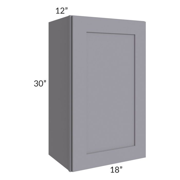 RTA Graphite Grey Shaker 18" x 30" Wall Cabinet with 1 Decorative End Panel
