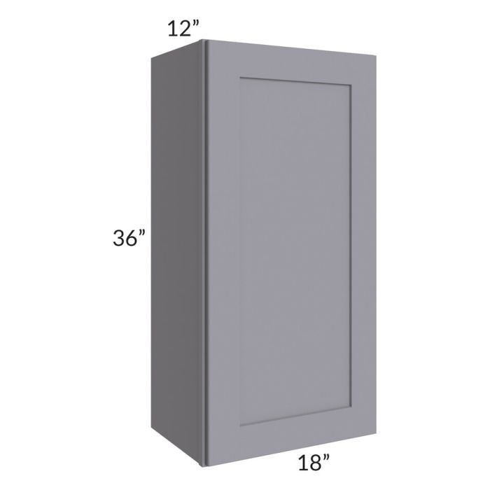 RTA Graphite Grey Shaker 18" x 36" Wall Cabinet with 1 Decorative End Panel