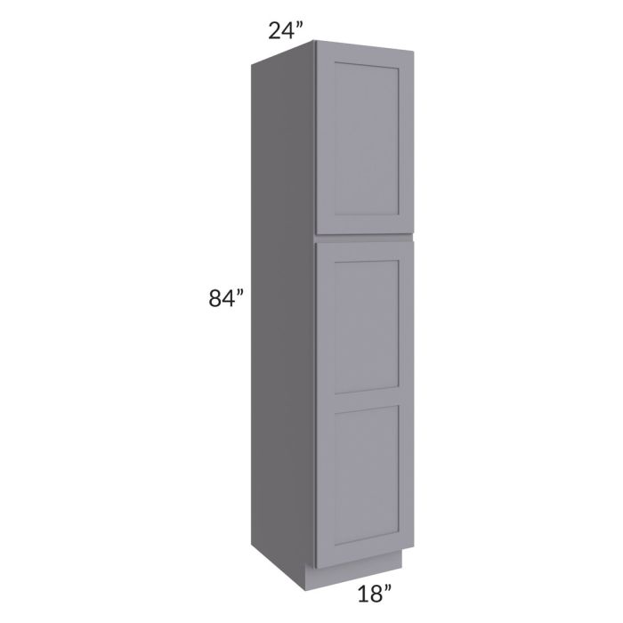 RTA Graphite Grey Shaker 18" x 84" x 24" Wall Pantry Cabinet with 1 Decorative End Panel and 2 Roll Out Trays