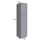 RTA Graphite Grey Shaker 18" x 84" x 24" Wall Pantry Cabinet with 2 Decorative End Panels