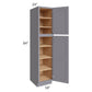 RTA Graphite Grey Shaker 18" x 84" x 24" Wall Pantry Cabinet with 2 Decorative End Panels