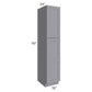 RTA Graphite Grey Shaker 18" x 90" x 24" Wall Pantry Cabinet with 1 Roll Out Tray