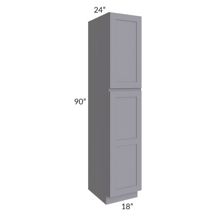 RTA Graphite Grey Shaker 18" x 90" x 24" Wall Pantry Cabinet with 1 Roll Out Tray