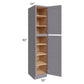 RTA Graphite Grey Shaker 18" x 90" x 24" Wall Pantry Cabinet with 1 Roll Out Tray
