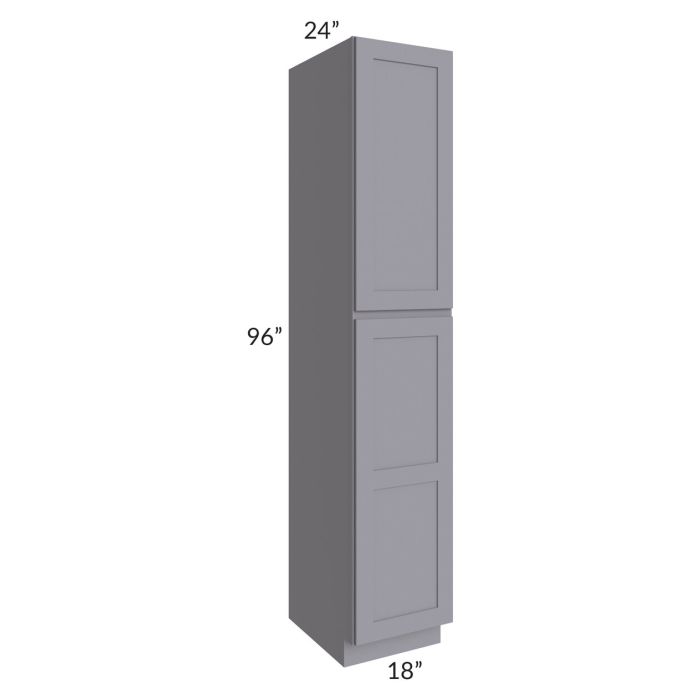 RTA Graphite Grey Shaker 18" x 96" x 24" Wall Pantry Cabinet with 2 Decorative End Panels