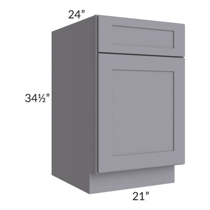 RTA Graphite Grey Shaker 21" Base Cabinet with 2 Decorative End Panels and 1 Roll Out Tray