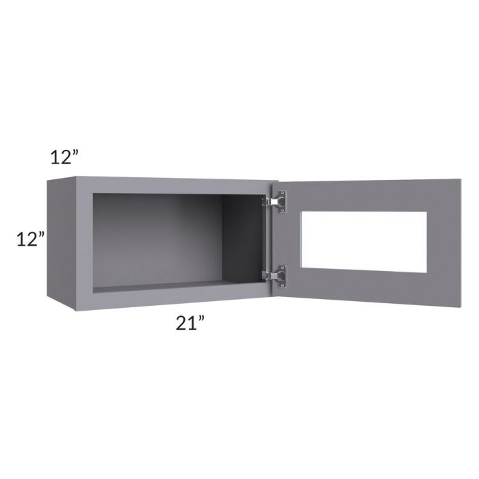 RTA Graphite Grey Shaker 21" x 12" Decorative Wall Cabinet with 1 Decorative End Panel