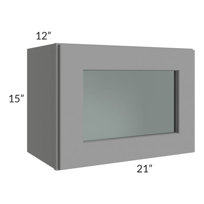 RTA Graphite Grey Shaker 21" x 15" Decorative Wall Cabinet with 1 Decorative End Panel