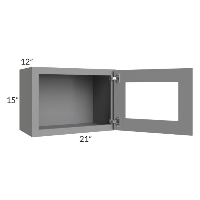 RTA Graphite Grey Shaker 21" x 15" Decorative Wall Cabinet with 2 Decorative End Panels
