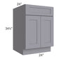 RTA Graphite Grey Shaker 24" Base Cabinet
