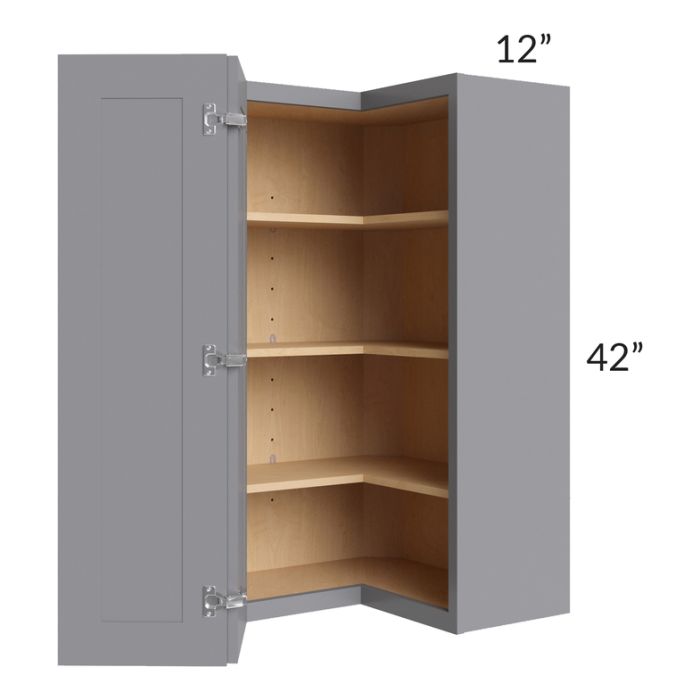 RTA Graphite Grey Shaker 24" x 42" Wall Easy Reach Cabinet with 1 Decorative End Panel
