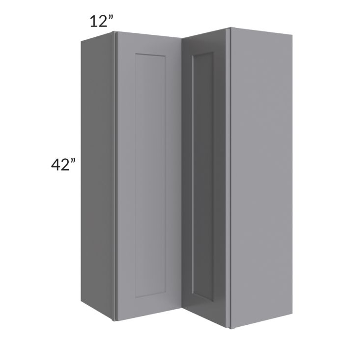 RTA Graphite Grey Shaker 24" x 42" Wall Easy Reach Cabinet with 2 Decorative End Panels