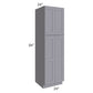 RTA Graphite Grey Shaker 24" x 84" x 24" Wall Pantry Cabinet with 1 Decorative End Panel and 2 Roll Out Trays