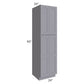 RTA Graphite Grey Shaker 24" x 90" x 24" Wall Pantry Cabinet with 1 Roll Out Tray