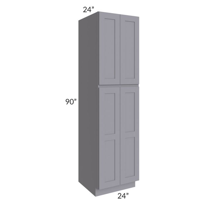 RTA Graphite Grey Shaker 24" x 90" x 24" Wall Pantry Cabinet with 1 Roll Out Tray