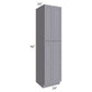 RTA Graphite Grey Shaker 24" x 96" x 24" Wall Pantry Cabinet with 3 Roll Out Trays