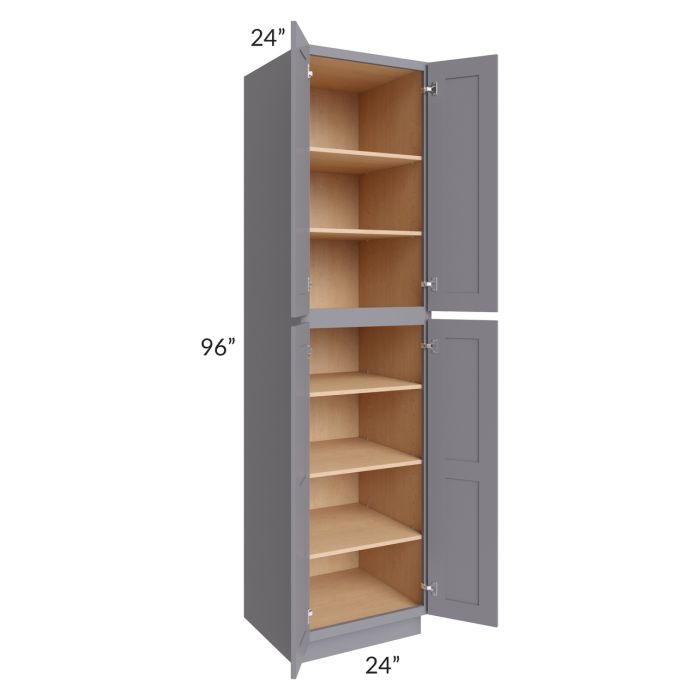 RTA Graphite Grey Shaker 24" x 96" x 24" Wall Pantry Cabinet