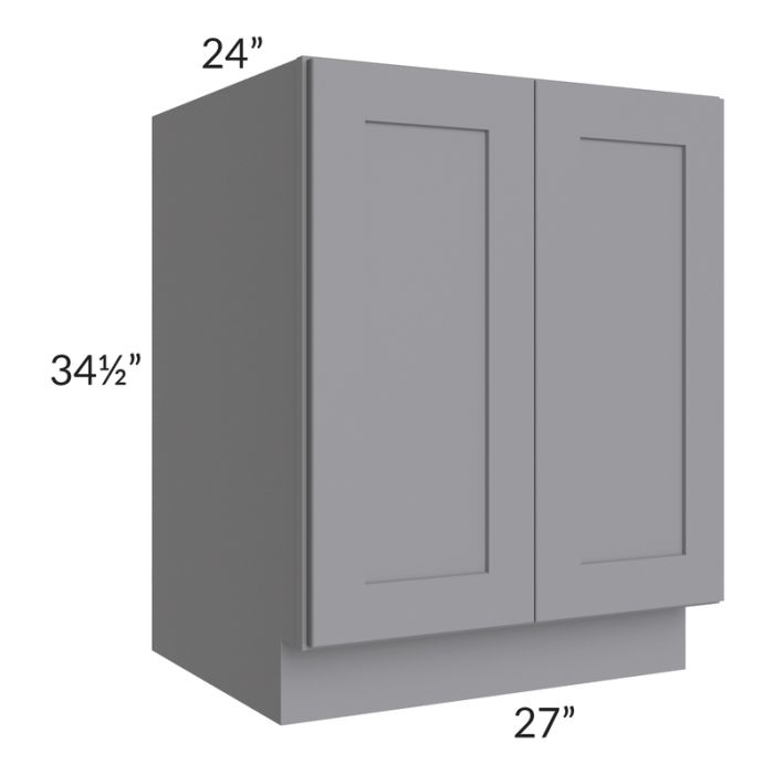 RTA Graphite Grey Shaker 27" Full Height Door Base Cabinet with 2 Decorative End Panels