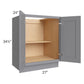 RTA Graphite Grey Shaker 27" Full Height Door Base Cabinet with 2 Decorative End Panels