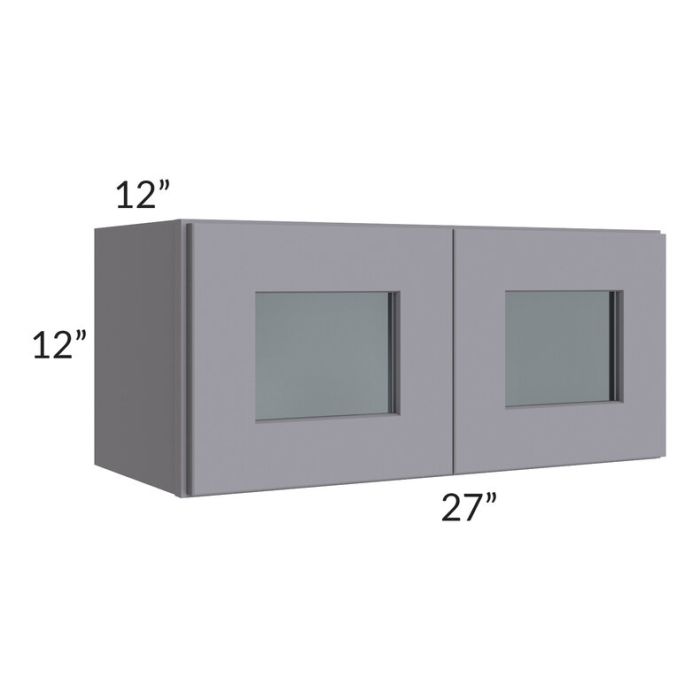 RTA Graphite Grey Shaker 27" x 12" Decorative Wall Cabinet with 2 Decorative End Panels