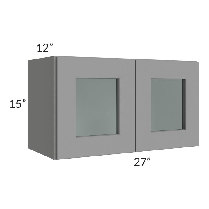 RTA Graphite Grey Shaker 27" x 15" Decorative Wall Cabinet with 2 Decorative End Panels
