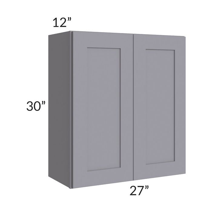 RTA Graphite Grey Shaker 27" x 30" Wall Cabinet with 2 Decorative End Panels