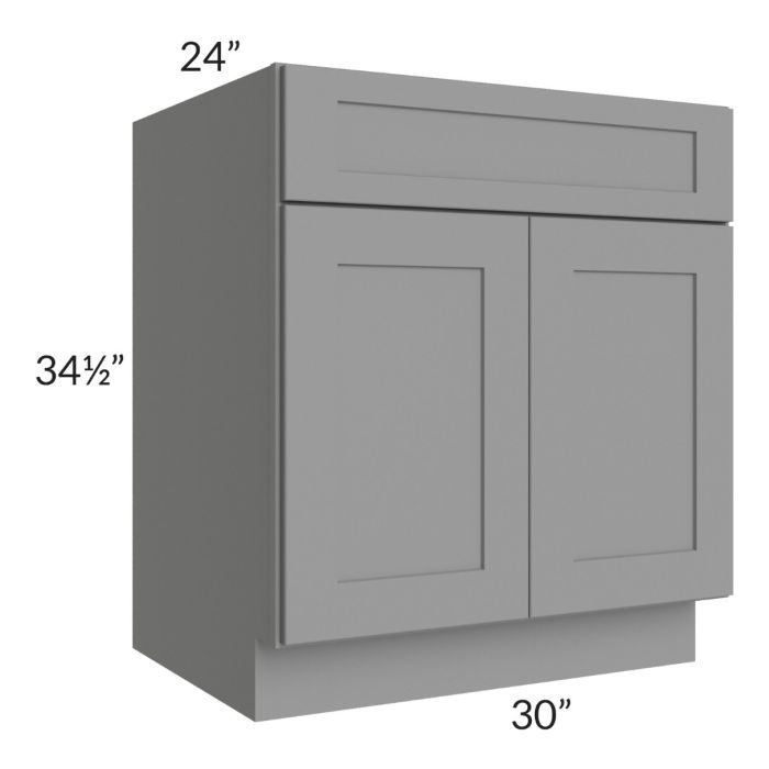 RTA Graphite Grey Shaker 30" Base Cabinet (1 drawer) with 1 Decorative End Panel