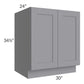 RTA Graphite Grey Shaker 30" Full Height Door Base Cabinet
