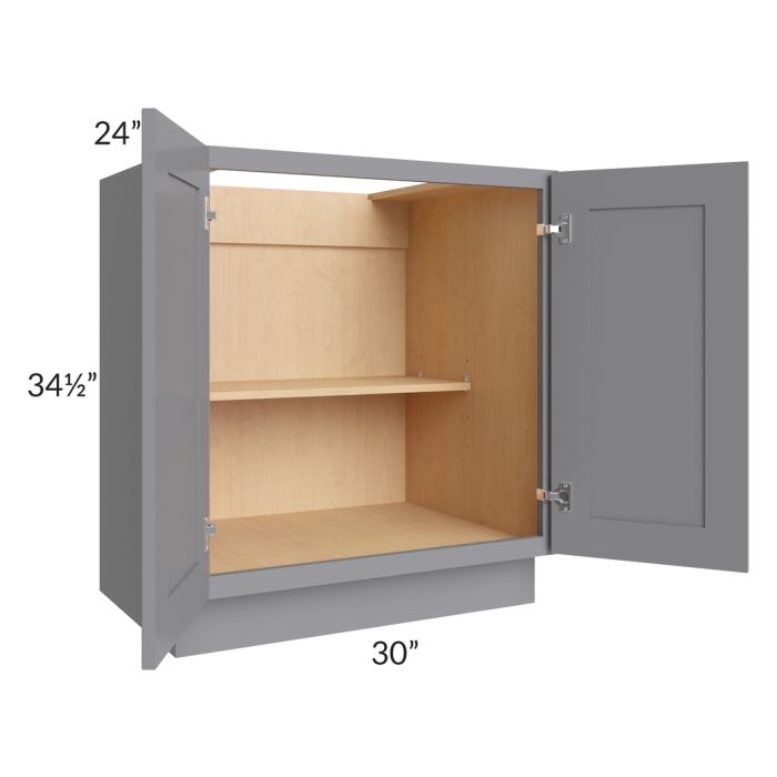 RTA Graphite Grey Shaker 30" Full Height Door Base Cabinet