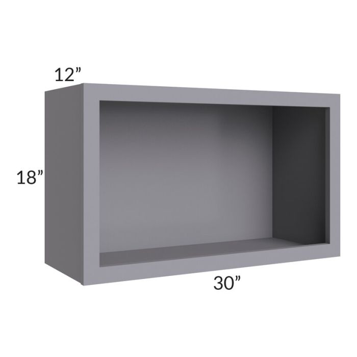 RTA Graphite Grey Shaker 30" Wall Open Cabinet